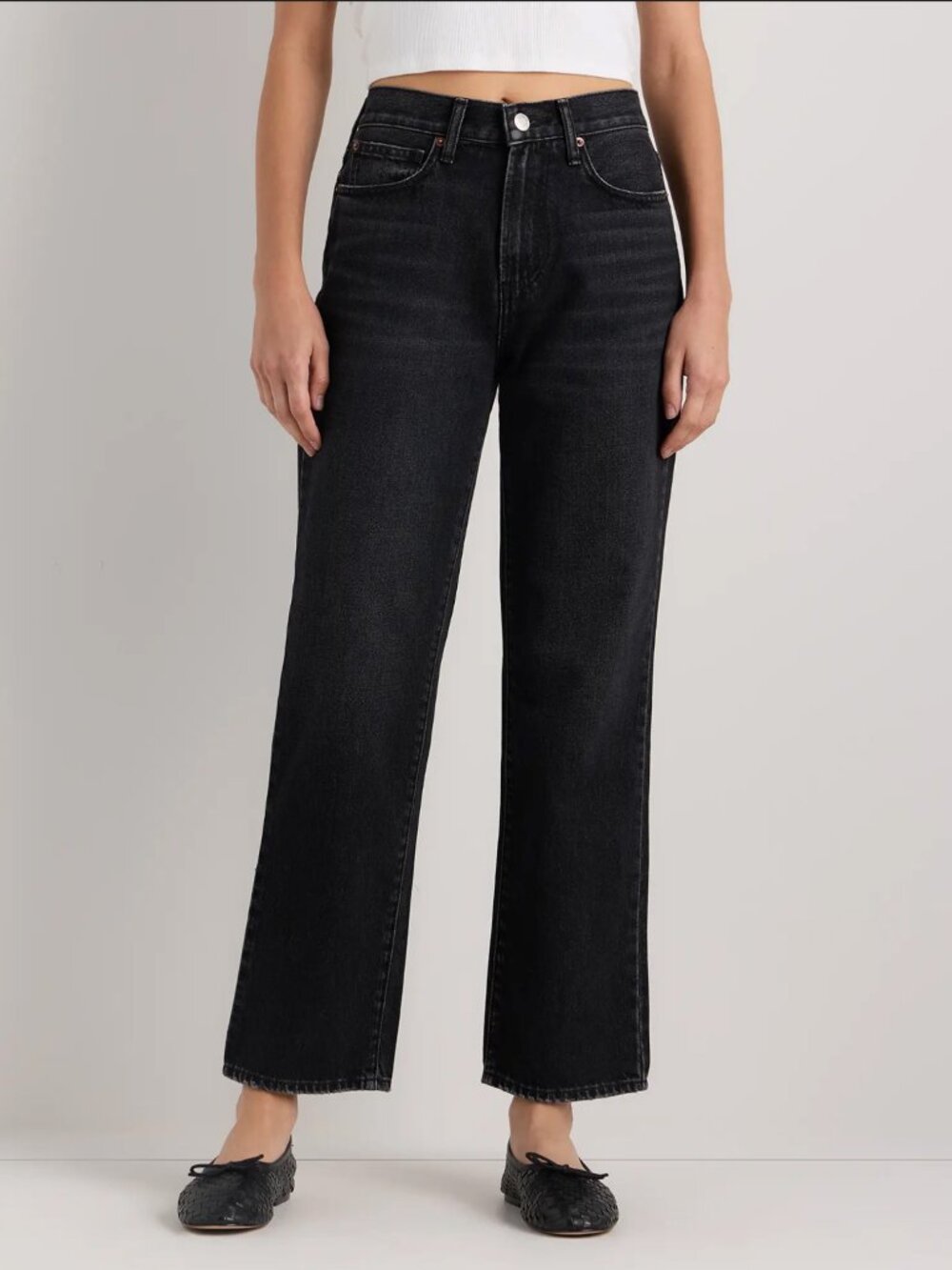 Quince Graphite Black Bella Rigid Straight Jeans - Size 28